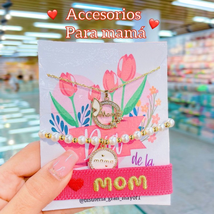 #00 juego cadena dia de las madres 3 piezas por 6.50$ (4.55*)
