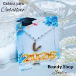 #00 cadena de letra platiado graduacion