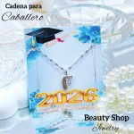 #00 cadena de letra platiado graduacion