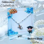 #00 cadena de letra platiado graduacion