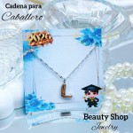 #00 cadena de letra platiado graduacion