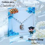 #00 cadena de letra platiado graduacion