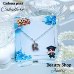 #00 cadena de letra platiado graduacion