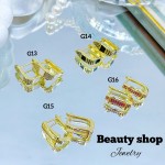 #G Zarcillos lujo piedras gold field 18k（9.5&) (1.75*)