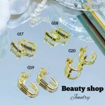 #G Zarcillos lujo piedras gold field 18k（9.5&) (1.75*)