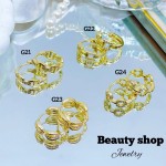 #G Zarcillos lujo piedras gold field 18k（9.5&) (1.75*)