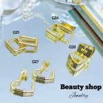 #G Zarcillos lujo piedras gold field 18k（9.5&) (1.75*)