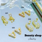 #G Zarcillos lujo piedras gold field 18k（9.5&) (1.75*)