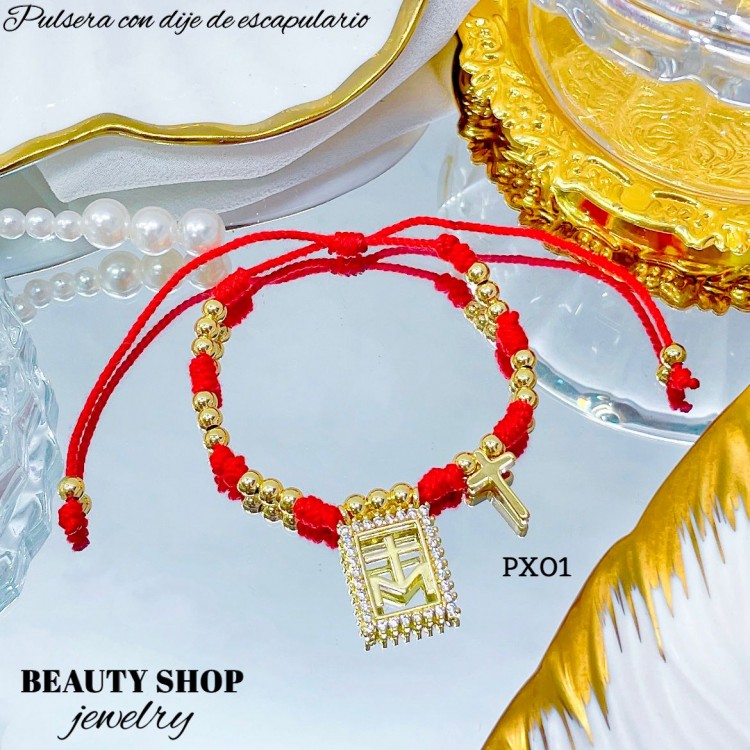 pulsera hilo rojo con dije en tendencia (1.75*)10.5&