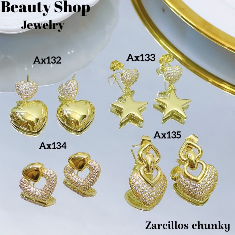 #Ax zarcillo lujos tipo gold field 18k 11&(1.75*)