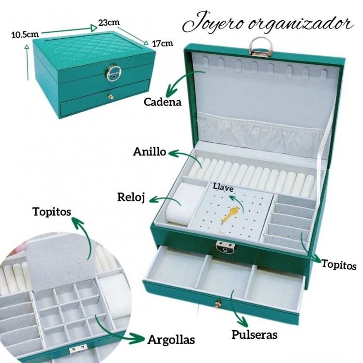 joyero organizador verde p 90&(13.50*)