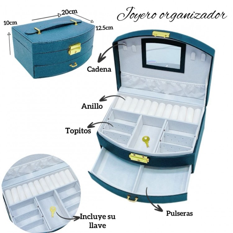 Joyero organizador con llave 120&(17.5*)