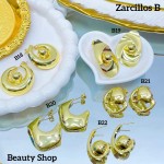 #B zarcillos chunky gold field  10&