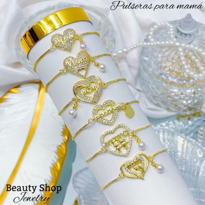 #00 pulsera ajustable con dije dia de las madres (1.75*)