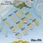 #018#Cadena con dije dia de madre oro chino （Solo dije1.5$）(8.5&) (1.54*)