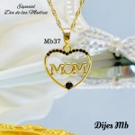 #018#Cadena con dije dia de madre oro chino （Solo dije1.5$）(8.5&) (1.54*)
