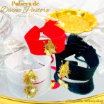 pulsera tela con dije de divina pastora