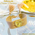 pulsera tela con dije de divina pastora
