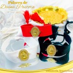 pulsera tela con dije de divina pastora