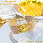 pulsera tela con dije de divina pastora