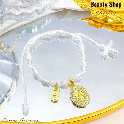 #3 pulsera hilo con doble dije