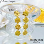 #Gx zarcillo lujos oro chino