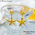 #Gx zarcillo lujos oro chino