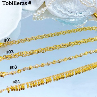 #tobillera oro chino 18k 9& (1.5*)