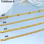 #tobillera oro chino 18k 9& (1.5*)