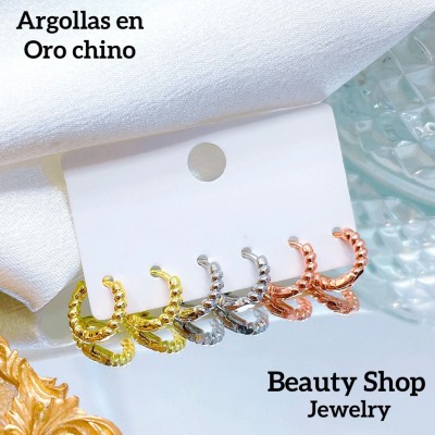 set argolla catier oro chino