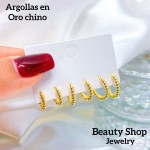 set argollas oro chino 15.5&
