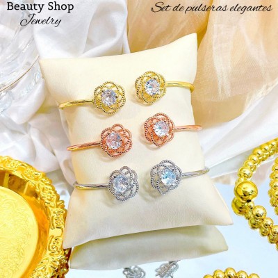 pulsera triple catier oro chino