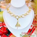 #2 cadena navidad elegante oro chino