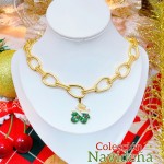 #2 cadena navidad elegante oro chino