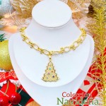 #2 cadena navidad elegante oro chino