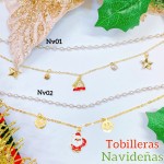 #2 tobillera navidad con perla
