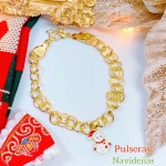 #2 pulsera eslabon con dije navidad oro chino