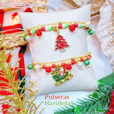 #3 pulsera navidad oro chino