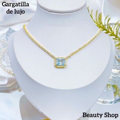 Collar de Piedras elementales Oro Chino &18
