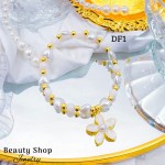#Df pulsera perla con dije de flor #Df pulsera perla con dije de flor
