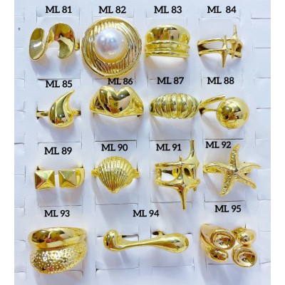 #L Anillos Tipo Chunky Oro Chino 9.50&