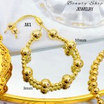 pulsera de balin ajustable oro chino 8mm (&12）