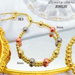 pulsera de balin ajustable oro chino 8mm (&12）