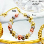 pulsera de balin ajustable oro chino 8mm (&12）