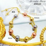 pulsera de balin ajustable oro chino 8mm (&12）