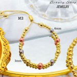 pulsera de balin ajustable oro chino 8mm (&12）