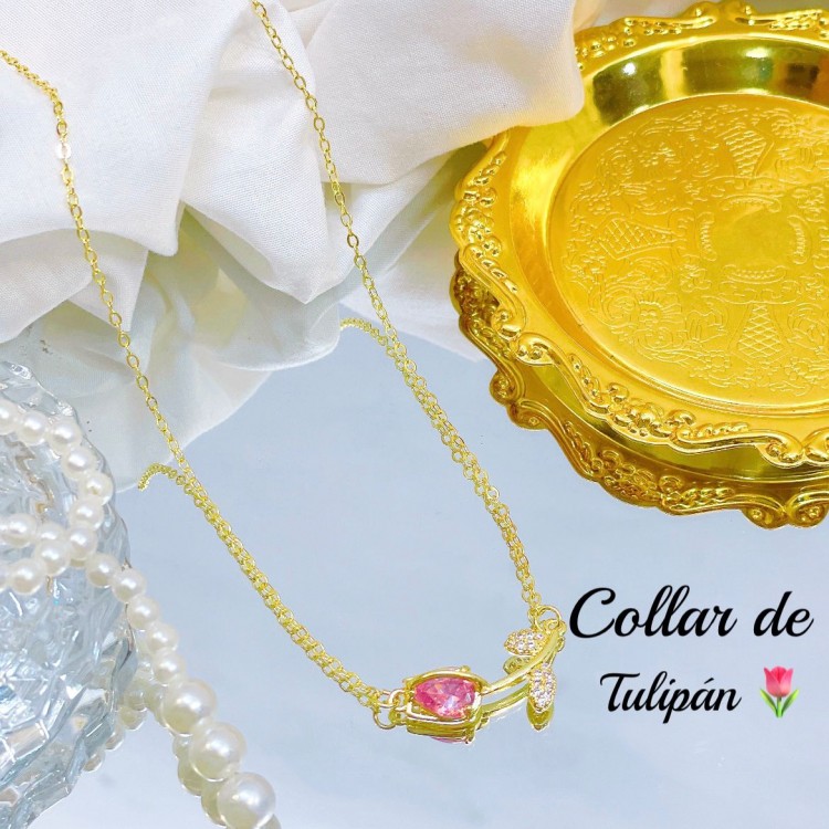 cadena Tulipan oro chino 14& cadena Tulipan oro chino 14&