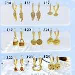 #j Zarcillos piedras lagar lujos baño oro18k   （14 modelo) (&8.5）