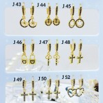 #j Zarcillos piedras lagar lujos baño oro18k   （14 modelo) (&8.5）