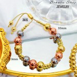 pulsera de balin ajustable oro chino 8mm (&12）